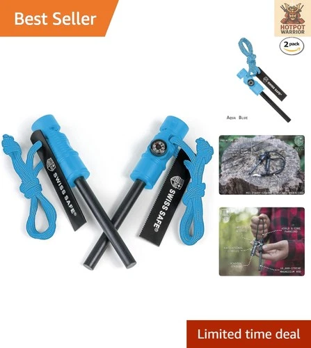 Compact Emergency Kit: Magnesium Ferro Rod Fire Starter & Survival Essentials