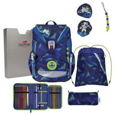 DerDieDas ErgoFlex Light Exklusiv LED - Schulranzen Set 5tlg. 800g Moon Mission