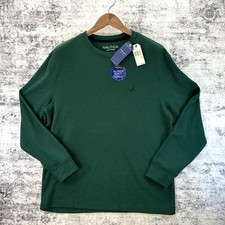 NWT - Nautica Brushed Waffle Super Soft Sleepwear Shirt - Green - Men's Medium