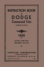 1935 Dodge Kc Kcl Owners Manual