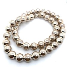 Tiffany  Co. 925 Sterling Silver 10mm Bead Ball Link Necklace 17.5-Inch