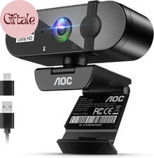 4K Webcam for PC with Microphone, Computer Camera with Noise Cancellation, Priva