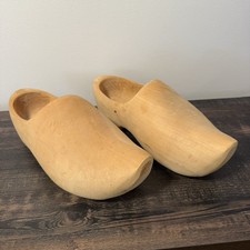 Vintage Hand Carved Dutch Wooden Shoes Clogs 12 Holland