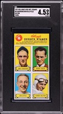 1937 Kellogg's Pep Stamps Arky Vaughan, D Shute, L Little, T Milton SGC 4.5