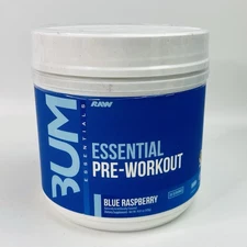 BUM Essentials RAW Essential Pre-Workout Blue Raspberry 30 Servings 14.81 Oz NEW