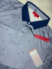 Redvanly Savile Polo Shirt Golf Rugby PUREpoly Baby Lavender Geometric XL NWT