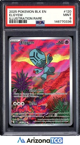 Pokemon 2025 Elgyem 120/086 Illustration Rare Black Bolt PSA 9