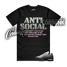Air Max 95 Pink Foam OG Big Bubble White Black Silver T Shirt Match AS