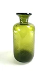 Vintage Mid-Century Modern Blenko Olive Green Glass Raindrop Designed