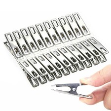 20pcs Super Strong Stainless Steel Clothes Pegs Washing Line Laundry Clip Garden