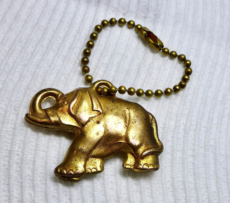 Rare Political GOP Republican Party Metal Elephant FOB Key Chain 1960's Vintage