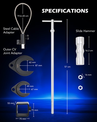 OMT CV Joint Puller Slide Hammer CV Axle Half Shaft Puller Removal Tool Kit - Picture 3 of 8