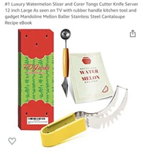 #1 Luxury Watermelon Slicer Tongs Cutter Knife Corer and Server As seen on TV Be