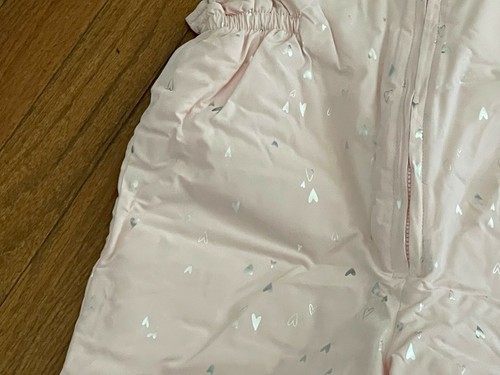 Gymboree Girls Light Pink Silver Heart Print Snow Bib Size 4 4T New - Picture 10 of 12