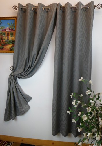 Adrian 54" X 84" Woven Window Curtain with Metal Grommets by Stylemaster® - Picture 14 of 21
