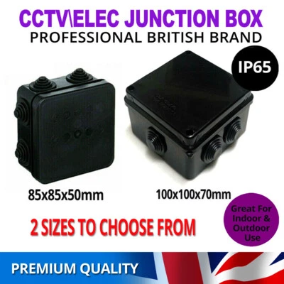 SECURICAM Weatherproof Junction Box Case IP65 Waterproof Black for Outdoor Electric CCTV