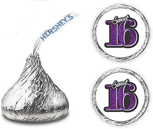 Dulces 16 Pegatinas Besos, (Juego de 216) 16 Gotas de Chocolate de Cumpleaños Etiquetas Adhesivas Foto 3 de 4