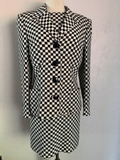 Vintage 1994 Gianni Versace Couture Iconic checkered jacket & dress silk  Size 8