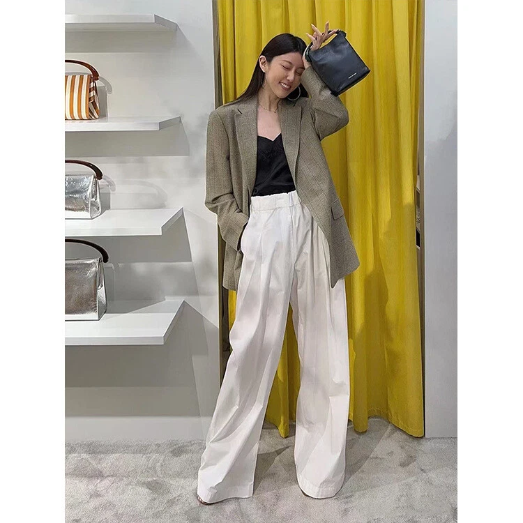 DRIES VAN NOTEN Wide-leg Slacks Floor-mopping Pants High Elastic-waist Trousers - Image 4 of 4