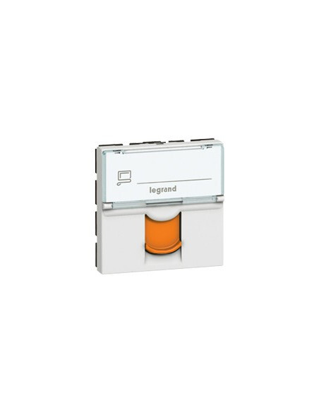 Prise RJ45 Cat6 FTP Legrand Mosaic 076523 orange pour connectique réseau