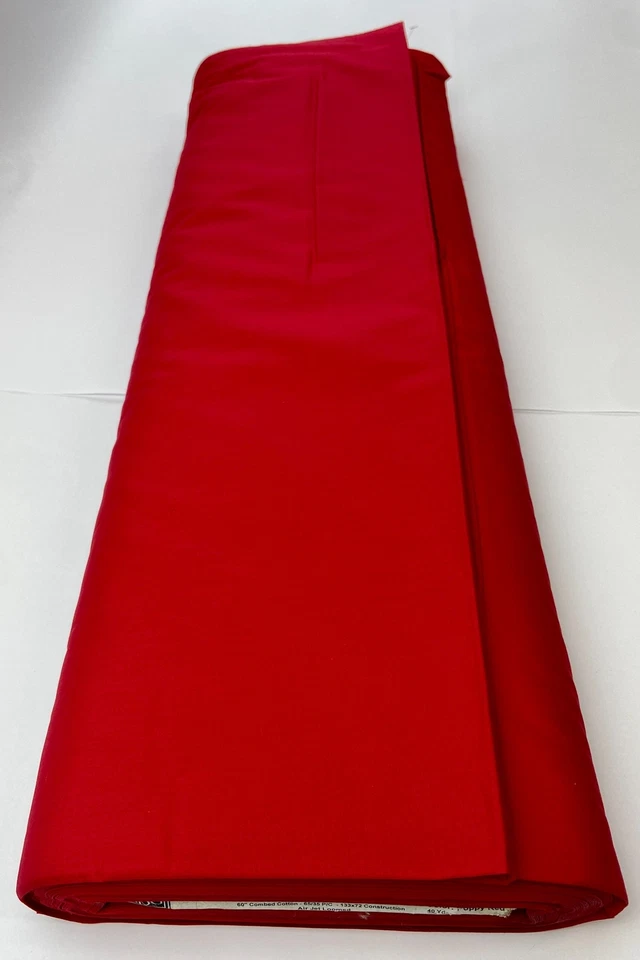 MDG Fabric Combed Cotton Prime Plus Air Jet Loomed Poppy Red 60 inch x 40 Yds - Image 2 of 3