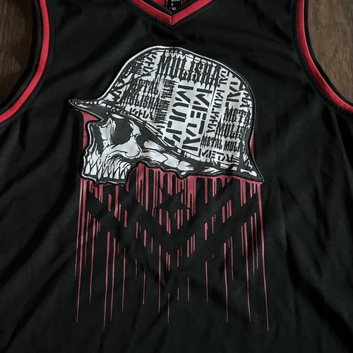 Vintage Men’s Y2K Metal Mulisha Black Red Basketball Jersey Tank Top - Picture 2 of 11