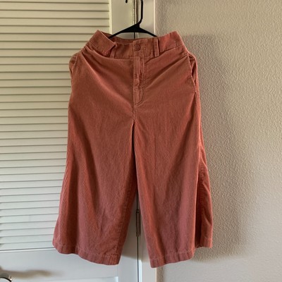 Uniqlo Pantalon court femme taille haute velours côtelé jambes