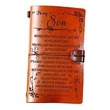 Gifts for Son Leather Journal, to My Son Gifts 140 Page Refillable Journal