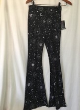 No Boundaries Black Moon and Stars Flare Pant...