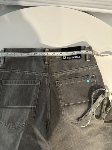 SOUTHPOLE Grey Stone Wash jean shorts sz 16 waist 5 Pocket Design - Picture 7 of 9
