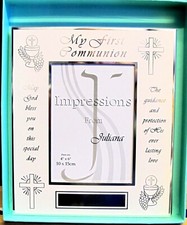 Image of My First Communion Frame, 4 x 6 Print, Silver Plated, New, Boxed, FS42046.