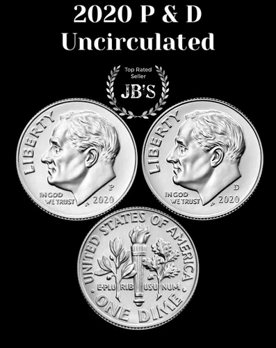 2020 P&D Roosevelt Dime (2) Coin Set BRILLIANT UNCIRCULATED (BU)