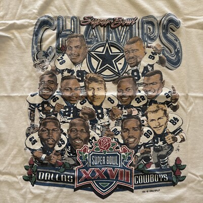 Vintage 1993 NFL Dallas Cowboys Super Bowl XXVII Champs Caricature