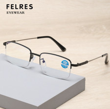 Half Frame Memory Metal Alloy Reading Glasses Men Anti Blue Light Glasses