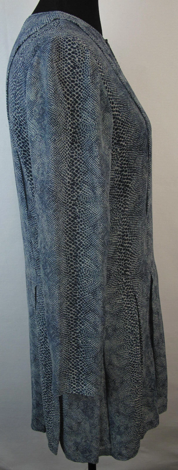 TORY BURCH ABITO SETA TAGLIA 8 blu navy e bianco pelle di serpente plissettato