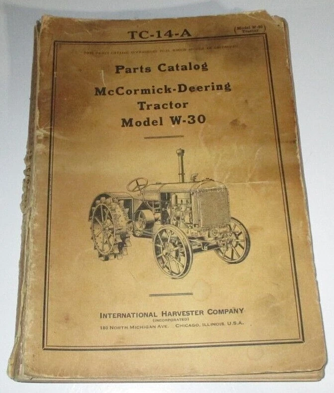 IH International McCormick-Deering W-30 Tractor Parts Catalog Book ORIGINAL  2/40 | eBay