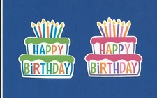 Birthday Die Cuts, Happy Birthday Cake Die Cuts, 12 pcs. Printed - Birthday Cake