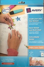 Avery White Create Your Own Star Stickers 40mm diameter (Pack of 192 Stickers) 