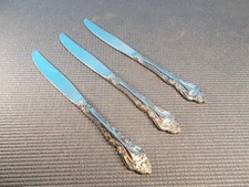 Imperial Stainless Flatware Chalmette Pattern 3 Dinner Knives 9 1/8" 