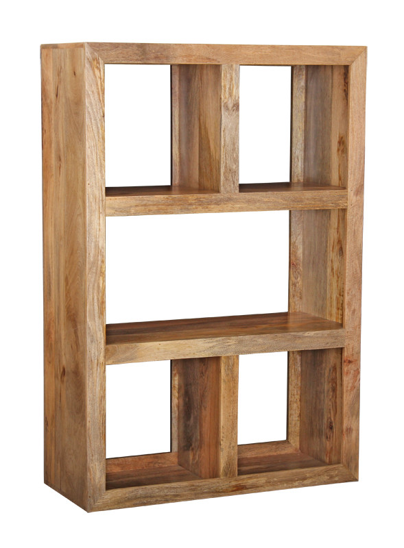 SOLID MANGO WOOD LIGHT OPEN BOOKCASE NEW INDIAN FURNITURE