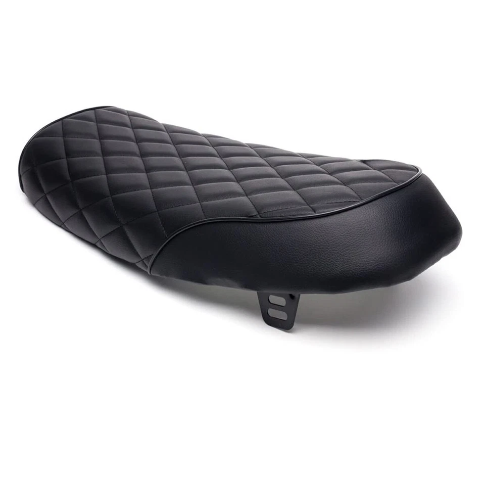 Sillín plano de cuero para moto café racer asiento para Suzuki GS 650 750 850 500 Foto 4 de 4