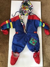 VTG NWOT TINY TOTS ORIGINAL BOYS 12M 1-Pc Snowsuit W/Attached Mittens/Footies