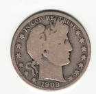 1909 S Barber Half Dollar in Worn/Circulated Condition