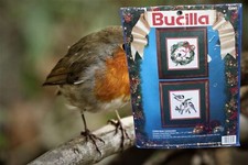 BUCILLA Counted Cross Stitch Kit 83081 Christmas Chickadees 2 Pictures Pckg NEW
