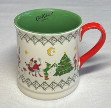 CATH KIDSTON COFFEE TEA MUG CUP SANTA ELVES TREE RED GREEN CERAMIC NIB