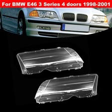 2x L+R Scheinwerferglas Streuscheibe Glas Für BMW 3er E46 4Tür 98-01 Pre-LCI