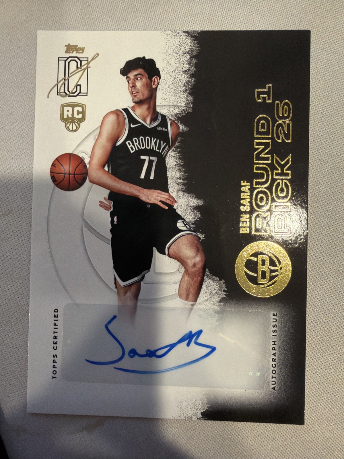 2025-26 Topps Signature Class Ben Saraf Auto Autograph RC #RCA-BS Nets Rookie
