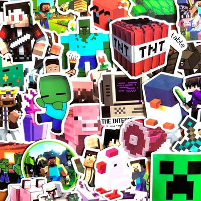 Minecraft Stickers, Gamer Console Movie Water Bottle Laptop Decals Gifts