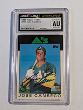 1986 Topps Traded JOSE CANSECO Rookie #20T Autograph Signed CGC JSA AUTO 10