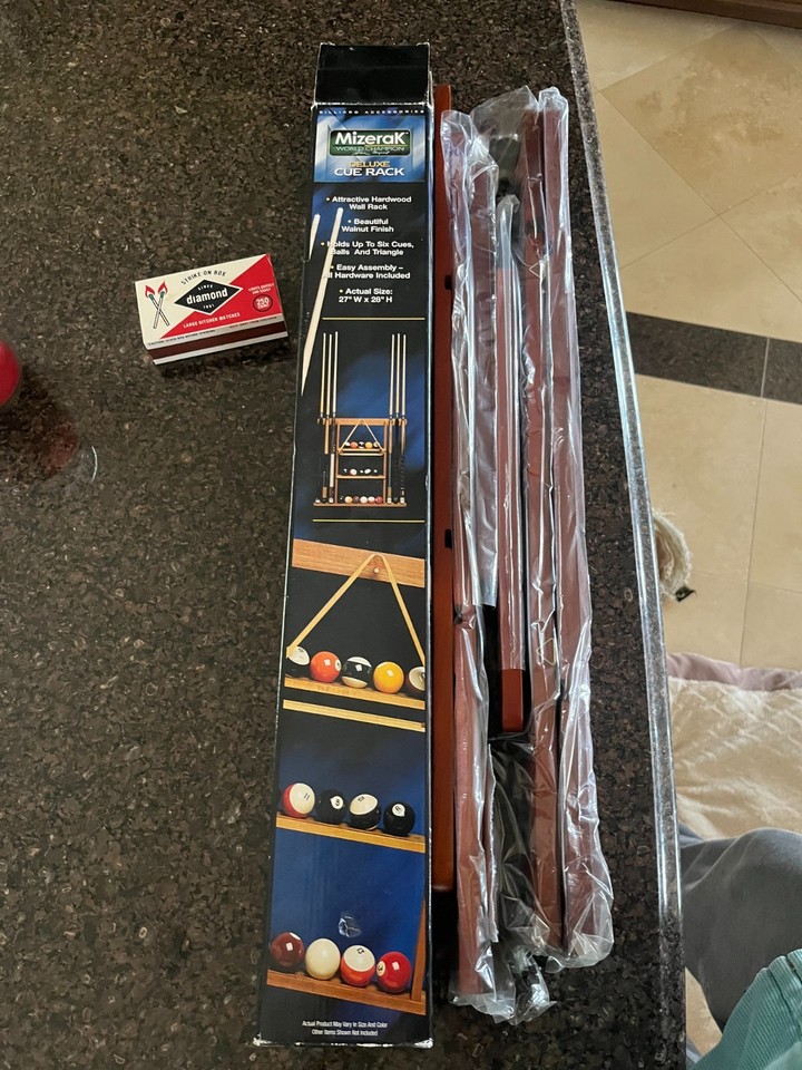 Box Rack 4 U Mizerak Billiard Pool Cue DELUXE CUE RACK holds Cue Sticks balls etc ...